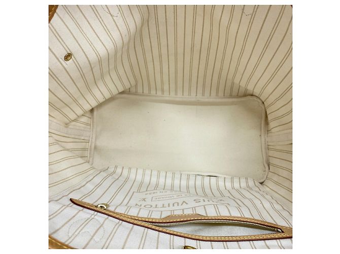 Borsa Tote Louis Vuitton Damier Azur Neverfull MM Bianco - vista 4