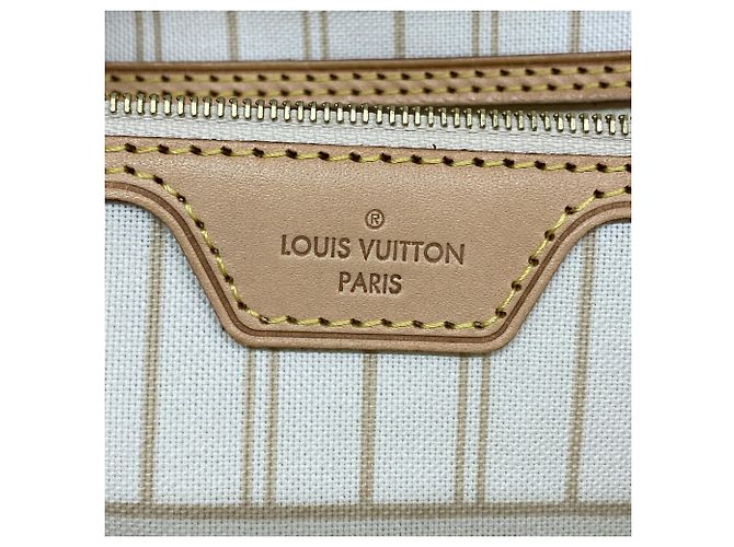 Borsa Tote Louis Vuitton Damier Azur Neverfull MM Bianco - vista 5