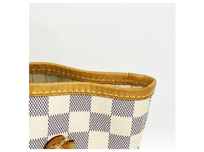 Borsa Tote Louis Vuitton Damier Azur Neverfull MM Bianco - vista 7