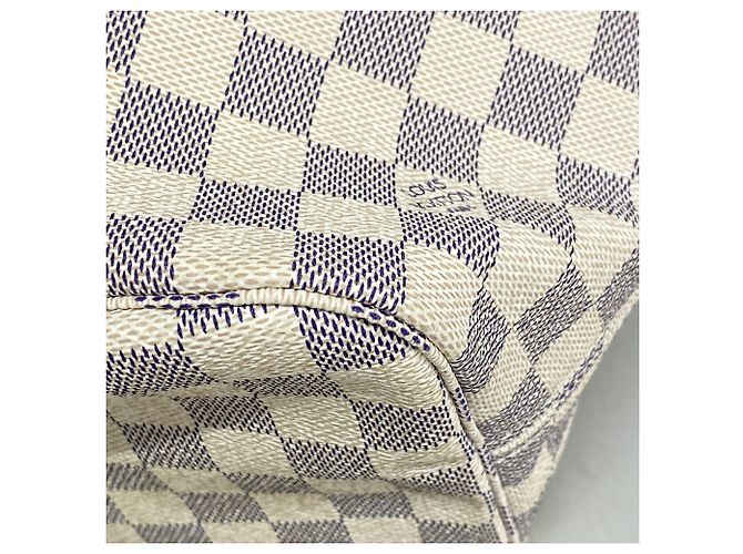 Borsa Tote Louis Vuitton Damier Azur Neverfull MM Bianco - vista 8
