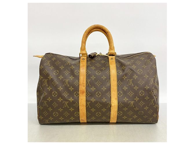 Louis Vuitton Brown Boston Monogram Keepall 45 Marrom - vista 12