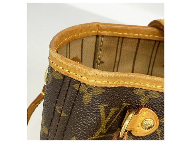 Sac cabas Louis Vuitton Monogram Neverfull PM Marron - vue 7