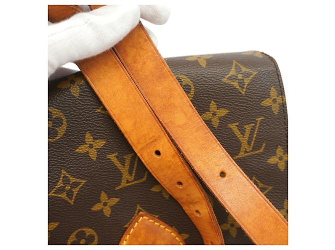 Borsa a tracolla Louis Vuitton Monogram Cartouchiere MM Marrone - vista 9
