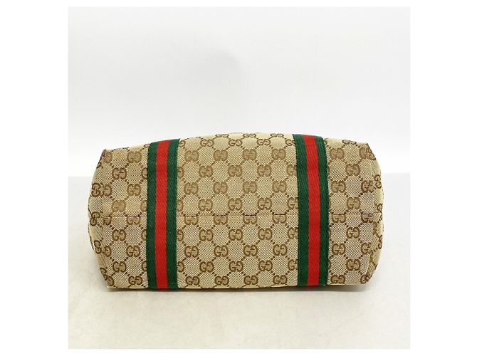 Gucci GG Canvas Sherry Line Tote Bag Braun Beige - Ansicht 3