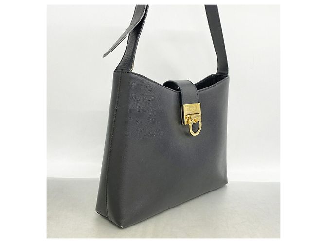Borsa a tracolla in pelle Gancini Salvatore Ferragamo Nero - vista 2