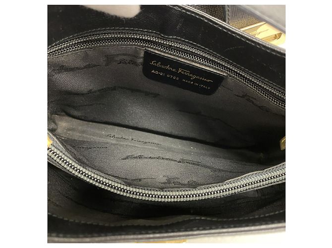 Borsa a tracolla in pelle Gancini Salvatore Ferragamo Nero - vista 4