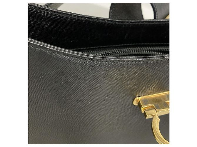 Borsa a tracolla in pelle Gancini Salvatore Ferragamo Nero - vista 9