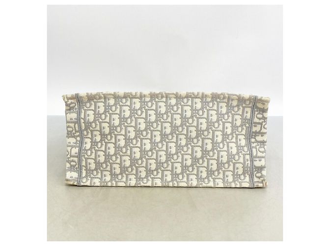 Christian Dior Book Tote Tasche aus grauem Canvas Braun - Ansicht 3