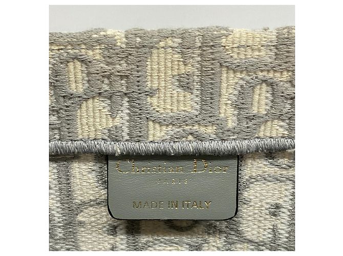 Christian Dior Book Tote Tasche aus grauem Canvas Braun - Ansicht 5