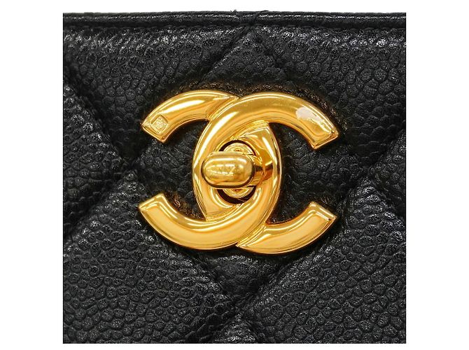 Bolso Tote Chanel de piel de becerro granulada negra Negro - vista 9