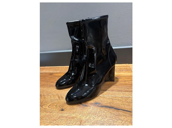 Louis Vuitton Stivaletti Monogram con Tacco Marrone Nero - vista 9