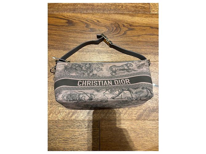 Pochette Christian Dior Toile de Jouy Rosa Grigio - vista 9