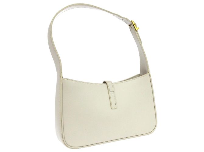 Autre Marque Saint Laurent Le 5 a 7 Hobo Leather Small Blanco - vista 2