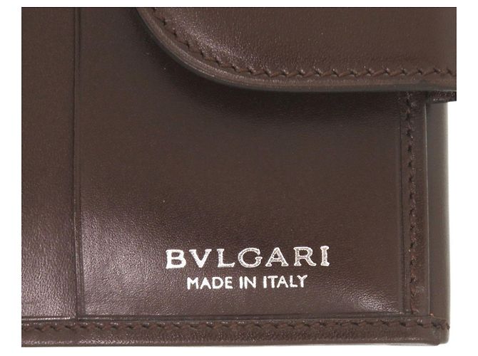 Bulgari Portafoglio bi-fold Bvlgari Cycladi in pelle marrone - vista 8