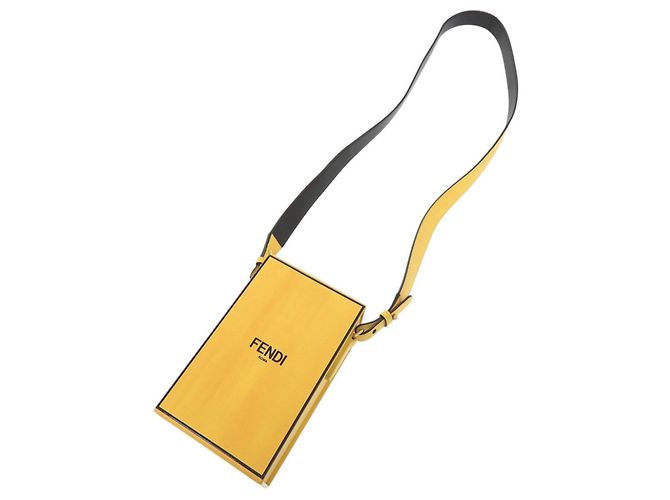 Borsa a tracolla Fendi in pelle gialla Giallo - vista 5