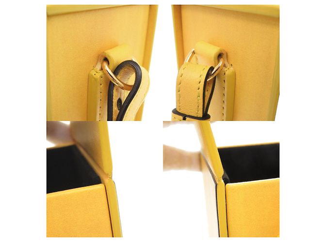 Borsa a tracolla Fendi in pelle gialla Giallo - vista 9