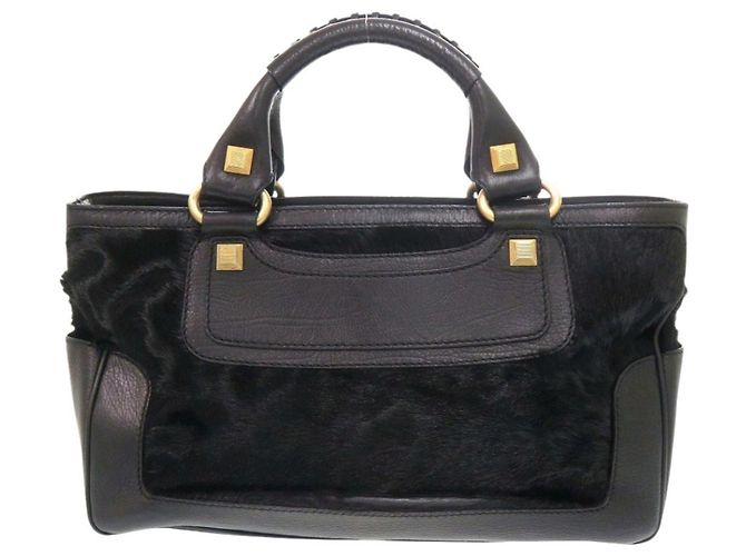 Céline Bolsa Celine Boogie em couro preto - vista 2