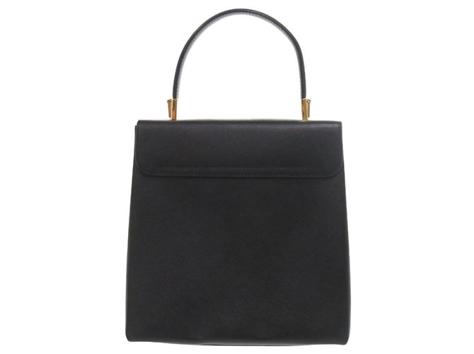 Salvatore Ferragamo Gancini Leather Handbag Black - view 2