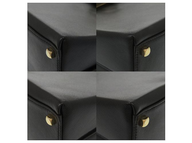 Salvatore Ferragamo Gancini Leather Handbag Black - view 4
