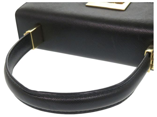 Salvatore Ferragamo Gancini Leather Handbag Black - view 5