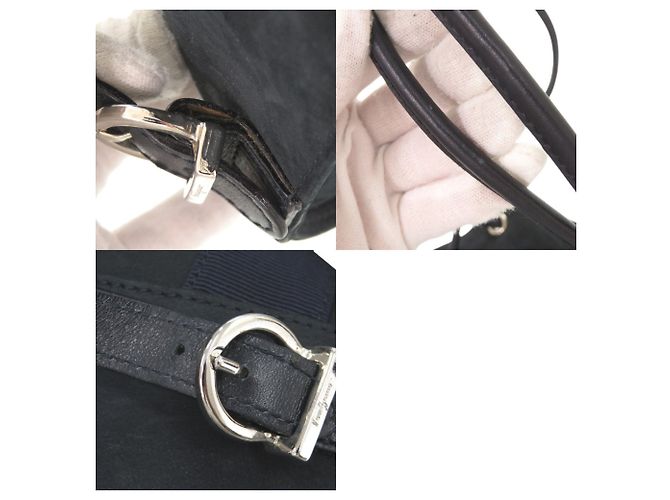 Borsa a tracolla Salvatore Ferragamo Vara in camoscio Navy Blu navy - vista 10