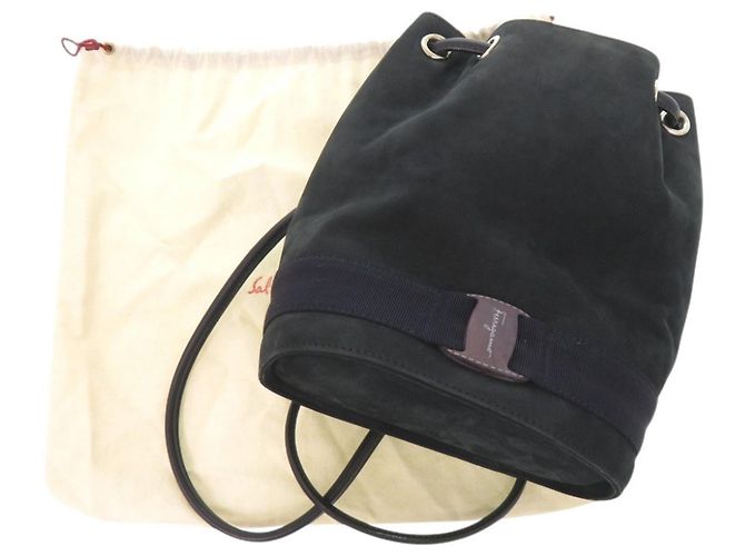 Borsa a tracolla Salvatore Ferragamo Vara in camoscio Navy Blu navy - vista 2