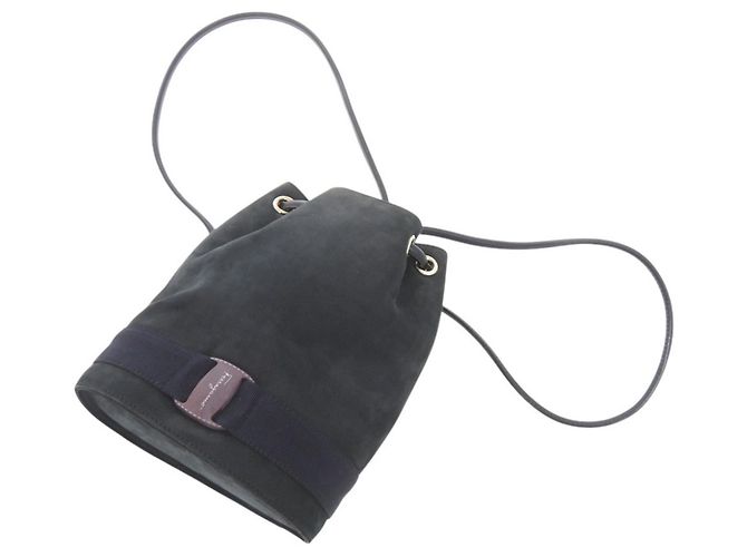 Borsa a tracolla Salvatore Ferragamo Vara in camoscio Navy Blu navy - vista 5