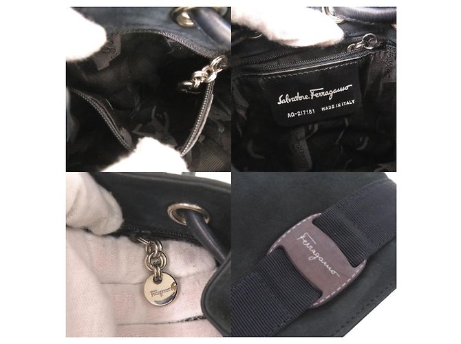 Borsa a tracolla Salvatore Ferragamo Vara in camoscio Navy Blu navy - vista 7