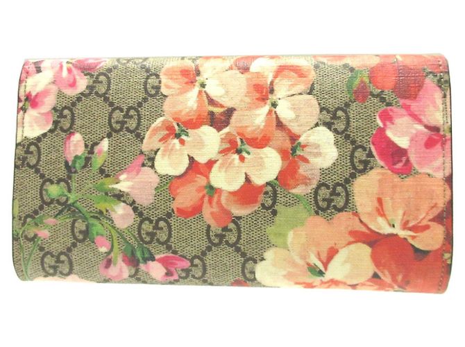 Portafoglio lungo bi-fold Gucci GG Blooms Rosso Beige - vista 3