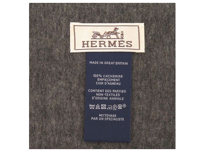 Hermès Cachecol de cashmere Hermes H Puzzle Marrom - vista 6
