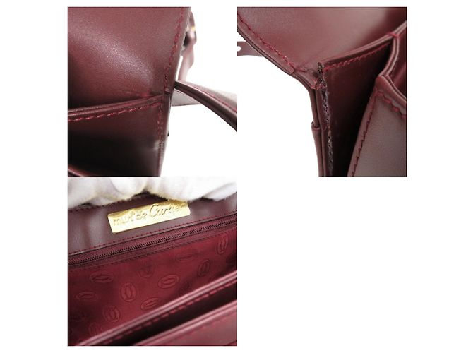 Borsa a tracolla Cartier Must Line in pelle Bordeaux Bordò - vista 10