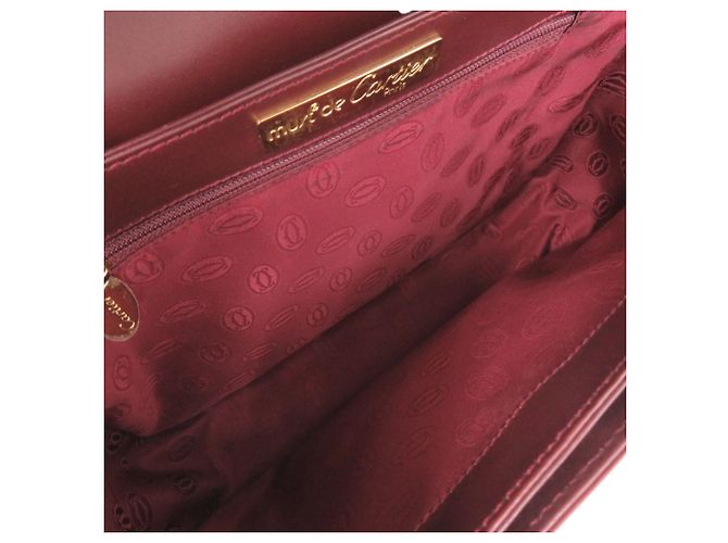 Borsa a tracolla Cartier Must Line in pelle Bordeaux Bordò - vista 5