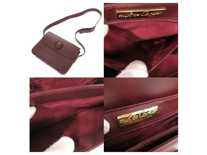 Borsa a tracolla Cartier Must Line in pelle Bordeaux Bordò - vista 6