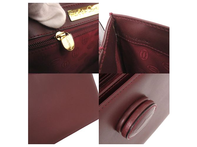 Borsa a tracolla Cartier Must Line in pelle Bordeaux Bordò - vista 7