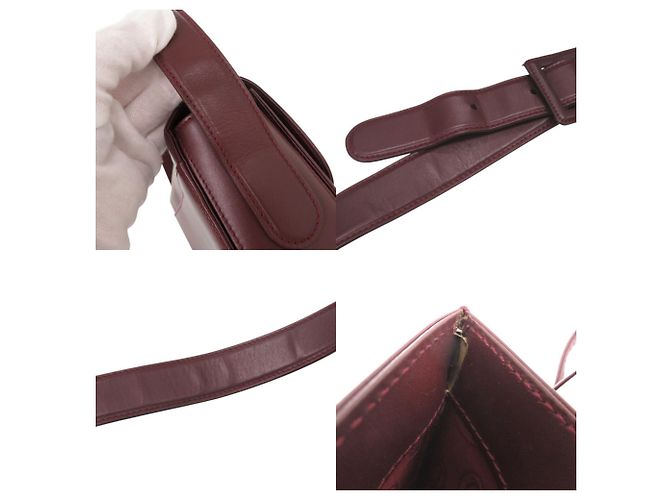 Borsa a tracolla Cartier Must Line in pelle Bordeaux Bordò - vista 8