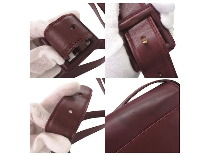 Borsa a tracolla Cartier Must Line in pelle Bordeaux Bordò - vista 9