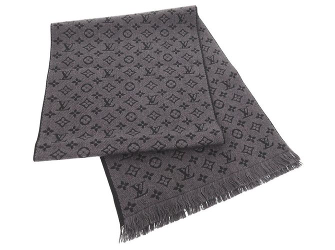 Louis Vuitton grauer Wollenschal Braun - Ansicht 2