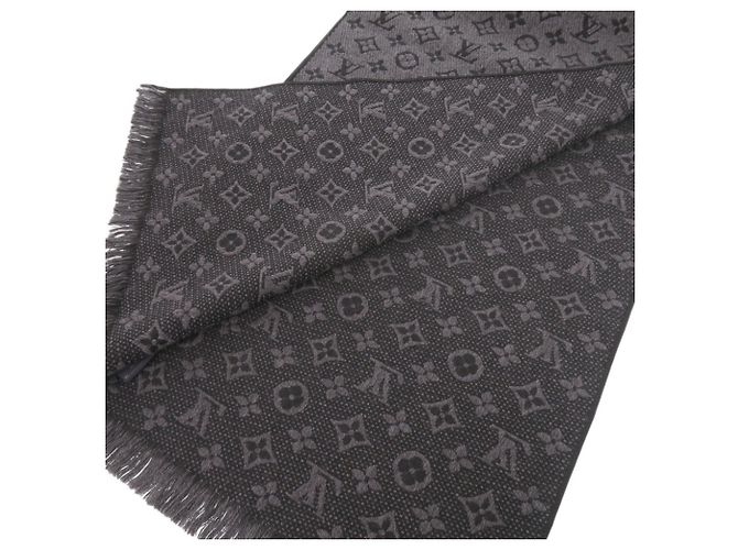 Louis Vuitton grauer Wollenschal Braun - Ansicht 3