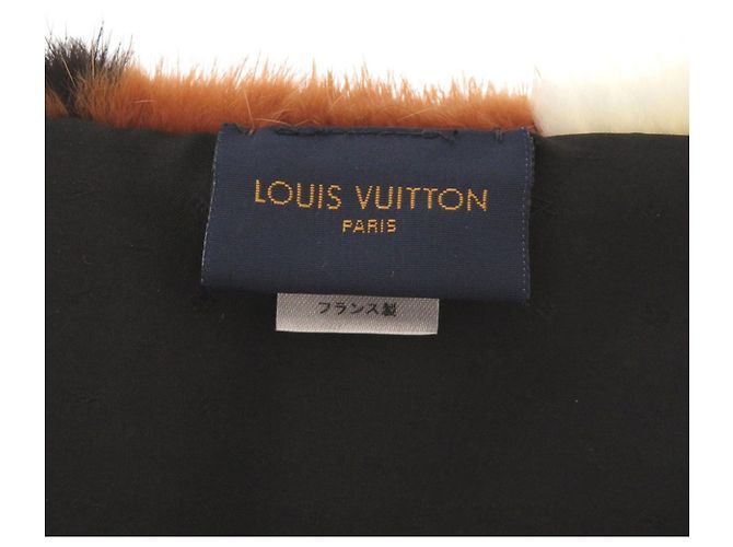 Louis Vuitton Echarpe Vison LV Intarsia Scarf Castaño Negro Multicolor Crudo - vista 4