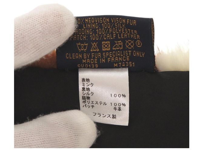 Louis Vuitton Echarpe Vison LV Intarsia Scarf Castaño Negro Multicolor Crudo - vista 5