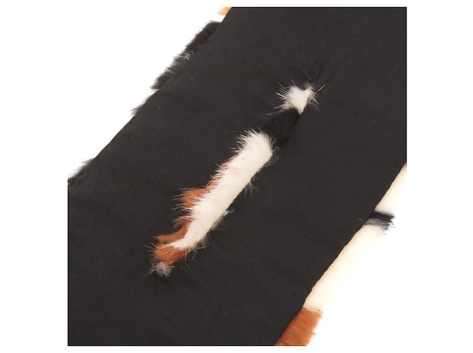 Louis Vuitton Echarpe Vison LV Intarsia Scarf Castaño Negro Multicolor Crudo - vista 6