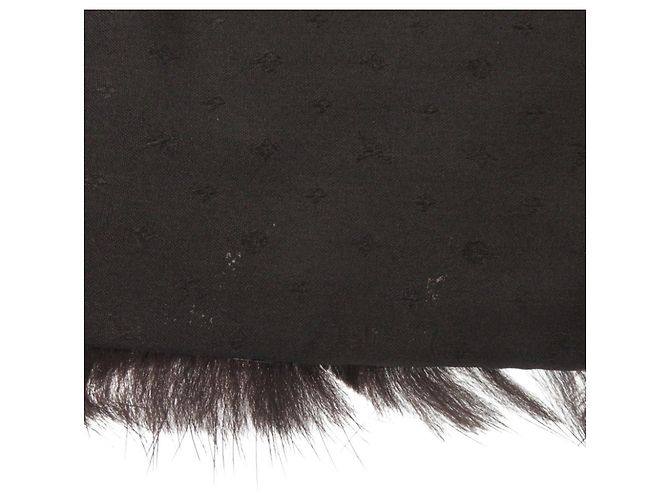 Louis Vuitton Echarpe Vison LV Intarsia Scarf Castaño Negro Multicolor Crudo - vista 7