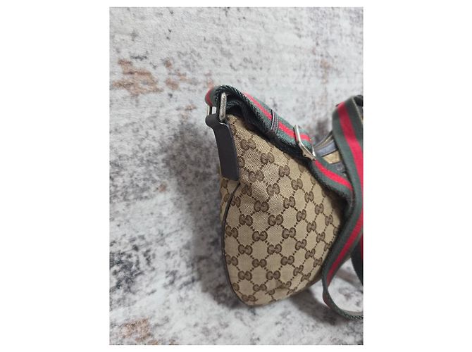 Borsa Gucci Half Moon Hobo GG Supreme Marrone Beige - vista 4