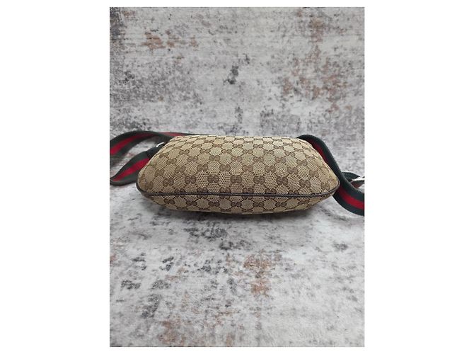 Borsa Gucci Half Moon Hobo GG Supreme Marrone Beige - vista 7