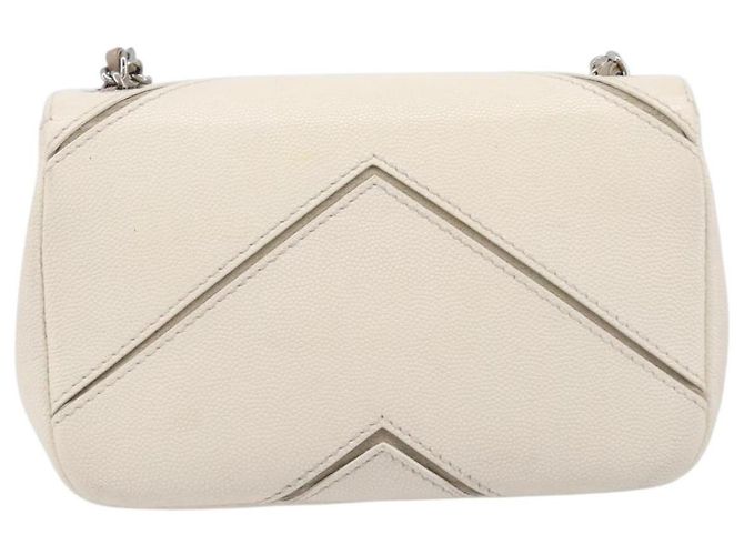 Chanel Macro Flap Chevron Caviar Small Bianco - vista 2