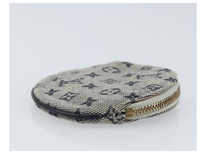 Monedero redondo Louis Vuitton Mini Lin Azul - vista 3