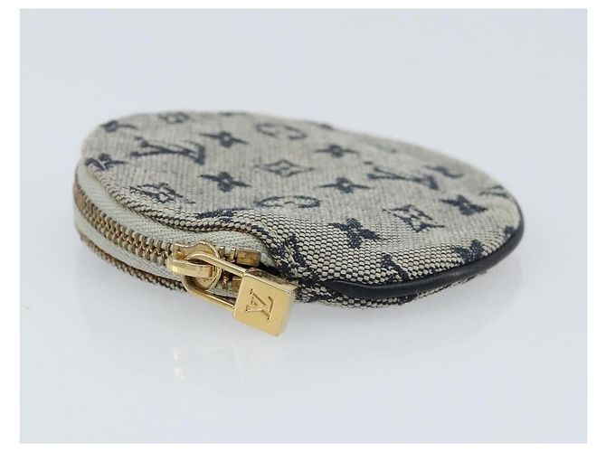 Monedero redondo Louis Vuitton Mini Lin Azul - vista 4