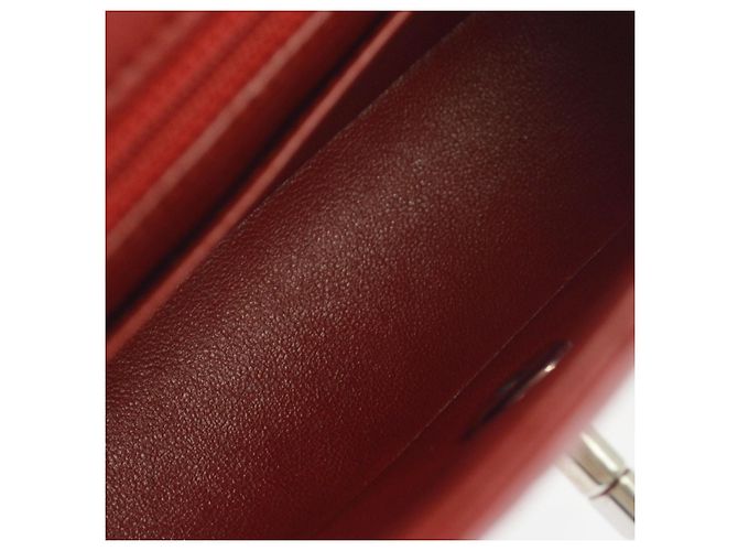 Chanel Classic Single Flap Tasche aus gestepptem Lambskin Small Rot - Ansicht 3