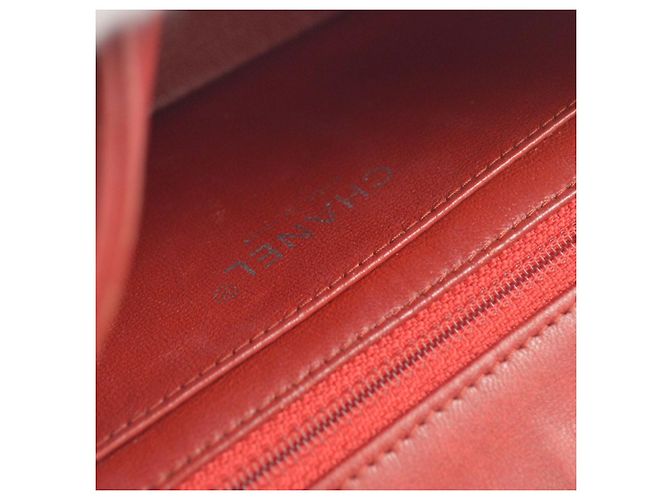 Chanel Classic Single Flap Tasche aus gestepptem Lambskin Small Rot - Ansicht 4