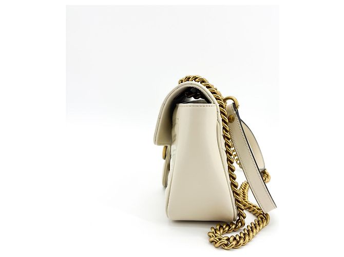 Gucci GG Marmont Patent Small Bianco - vista 3